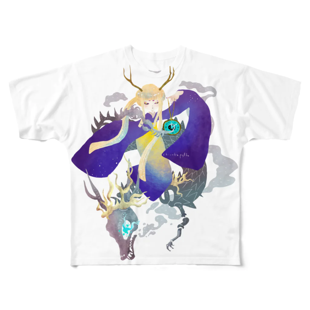 chirukapolkaの黄泉の魔法 フルグラフィックTシャツ