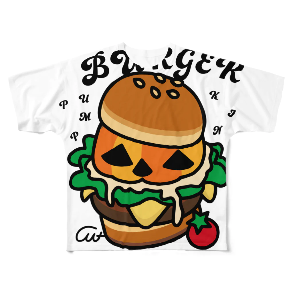 イラスト MONYAAT のバーガー フルグラフィックTシャツ