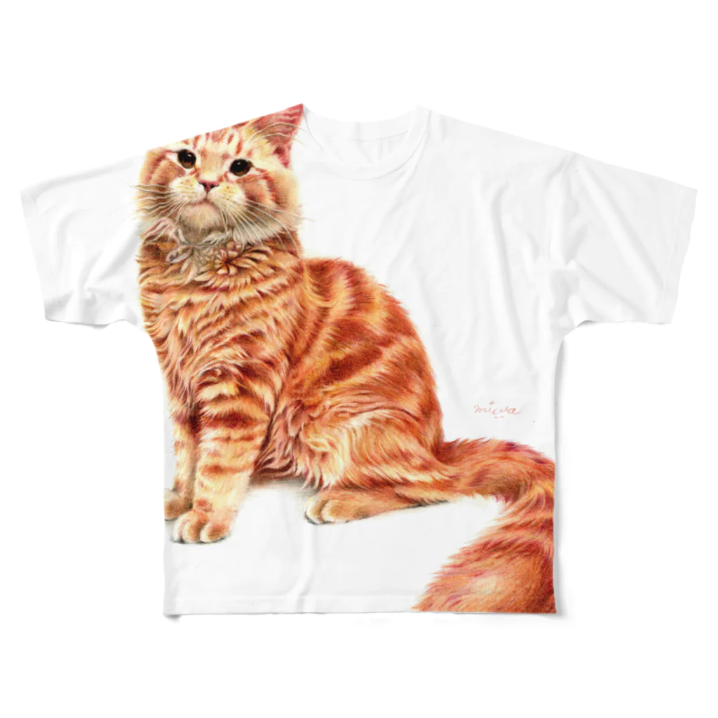 Miwa Kasumiのオレンジねこ　〜メインクーン〜 All-Over Print T-Shirt