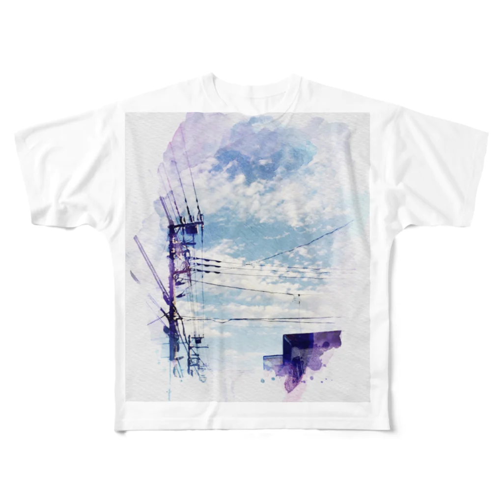 se-ra*の空色とひつじ雲 フルグラフィックTシャツ