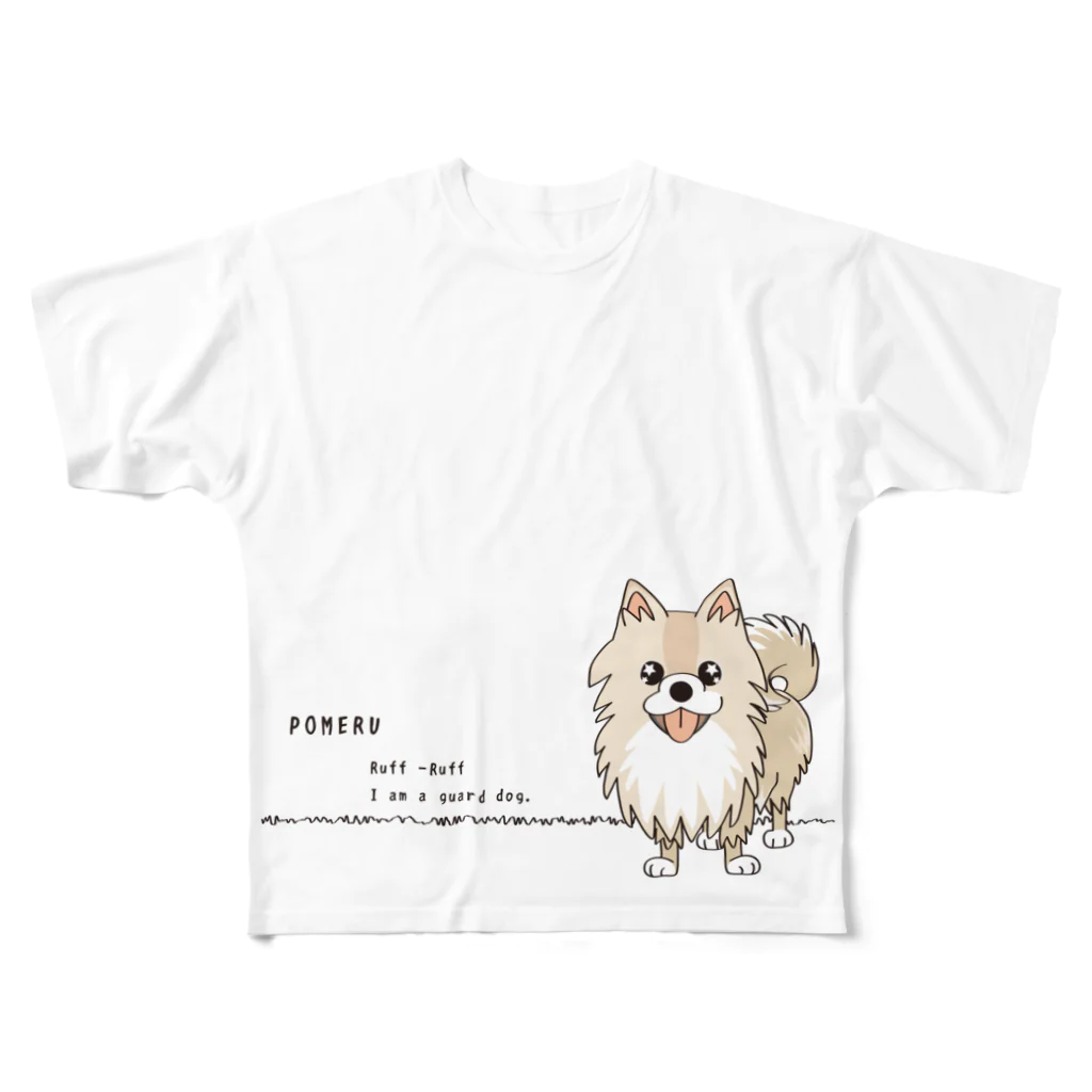 イラスト MONYAAT のCT08ol ぽめるはポメラニアンＡ フルグラフィックTシャツ