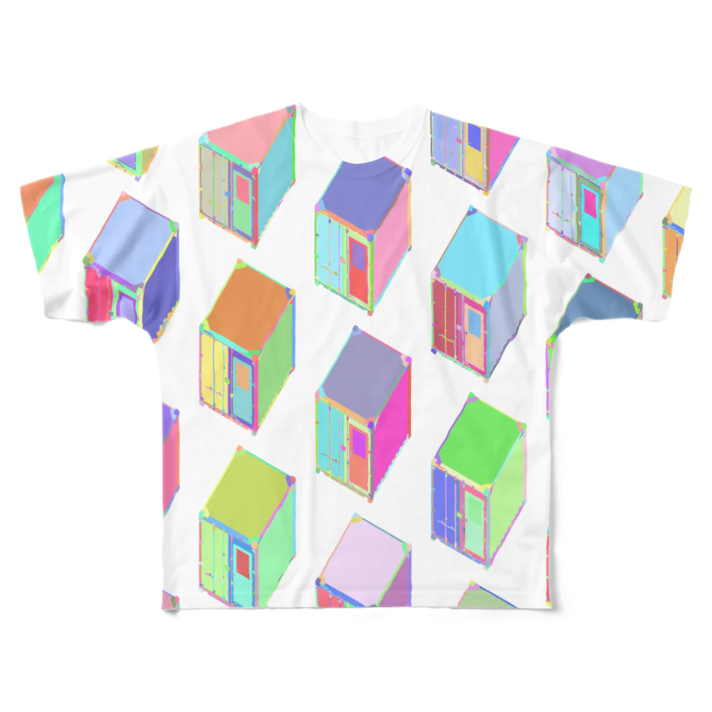 アサヒかーき_建築手記のコンテナカラーグリッチド All-Over Print T-Shirt