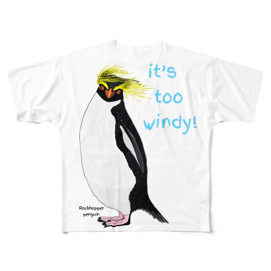 LalaHangeulのRockhopper penguin　(イワトビペンギン) All-Over Print T-Shirt