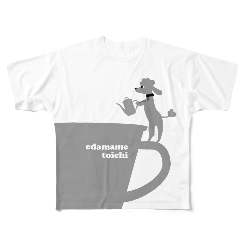 エダマメトイチのトイプードルのエダマメトイチcoffee All-Over Print T-Shirt