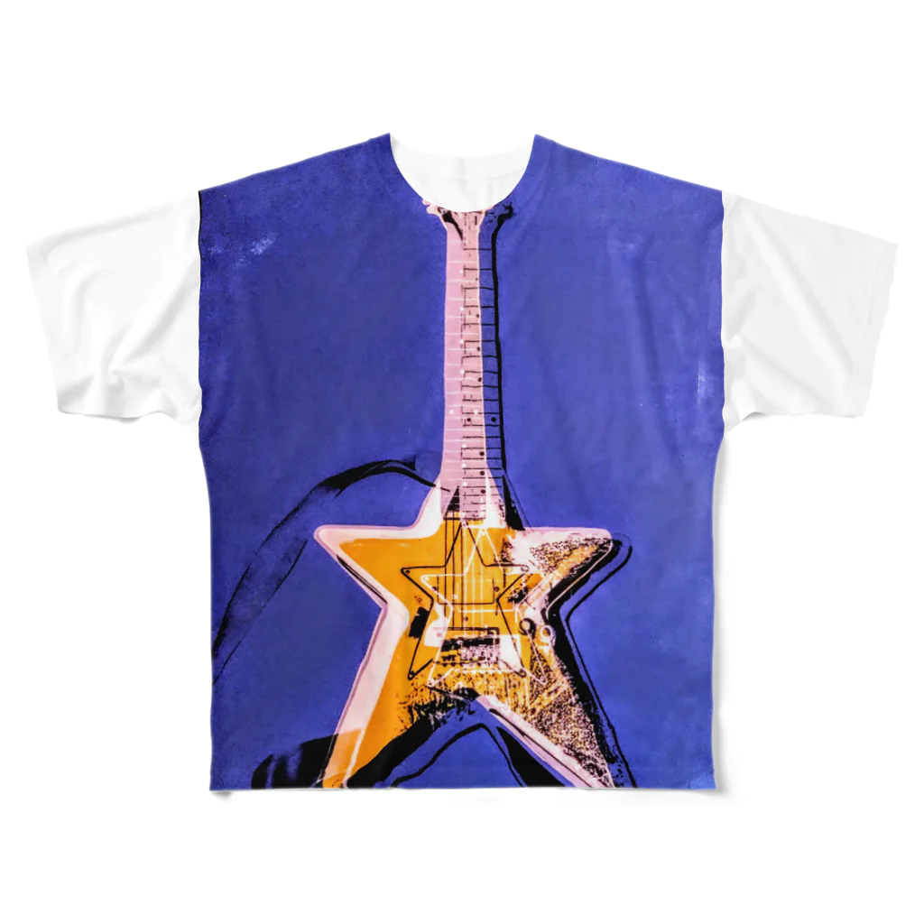 Rock★Star Guitar School 公式Goodsのアンディ・星ギター・ウォーホール フルグラフィックTシャツ