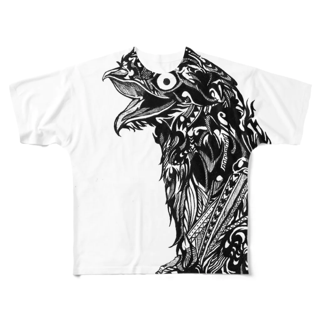 トライバルデザイナーGAIのお店のタチヨタカ All-Over Print T-Shirt