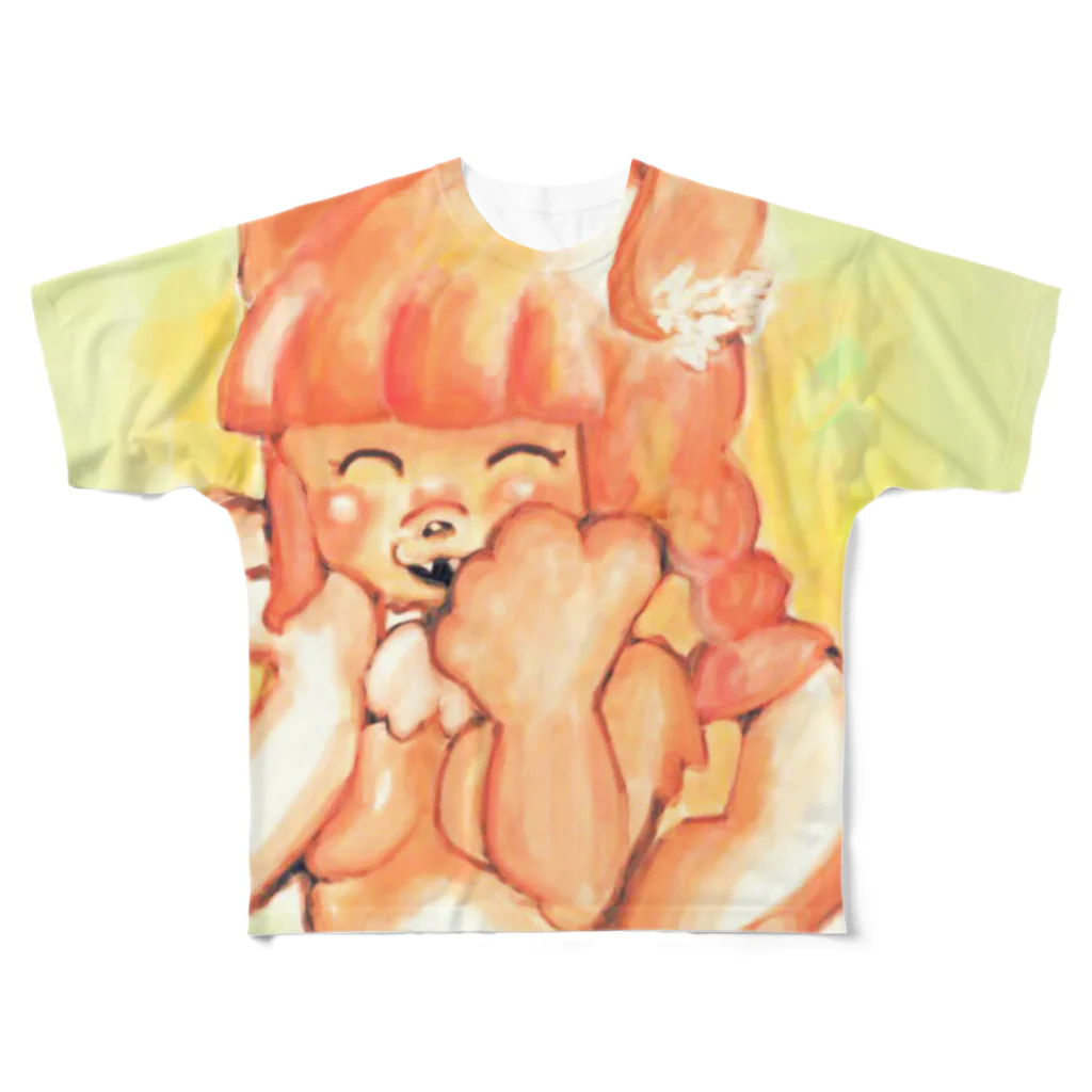 (ᵔᴥᵔ)のくそいぬちゃん All-Over Print T-Shirt