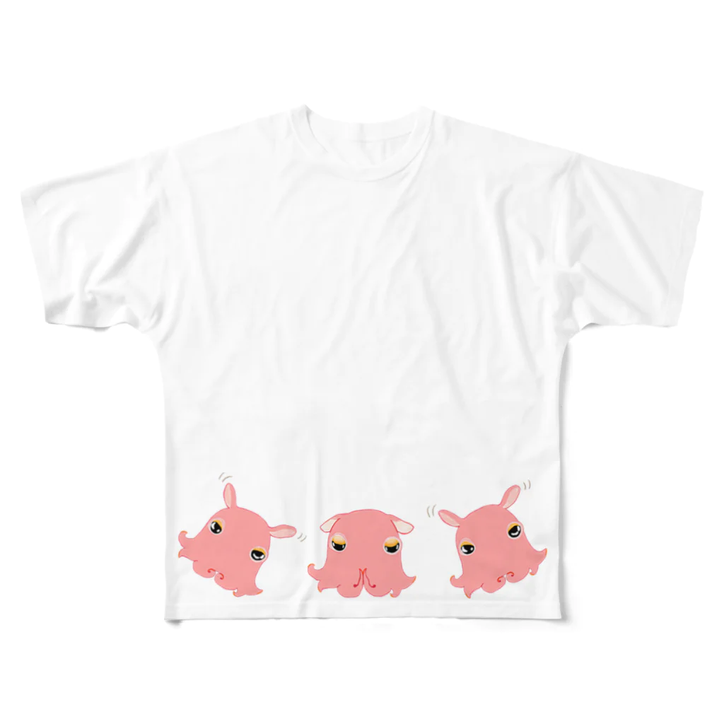 LalaHangeulの3匹のメンダコさん All-Over Print T-Shirt