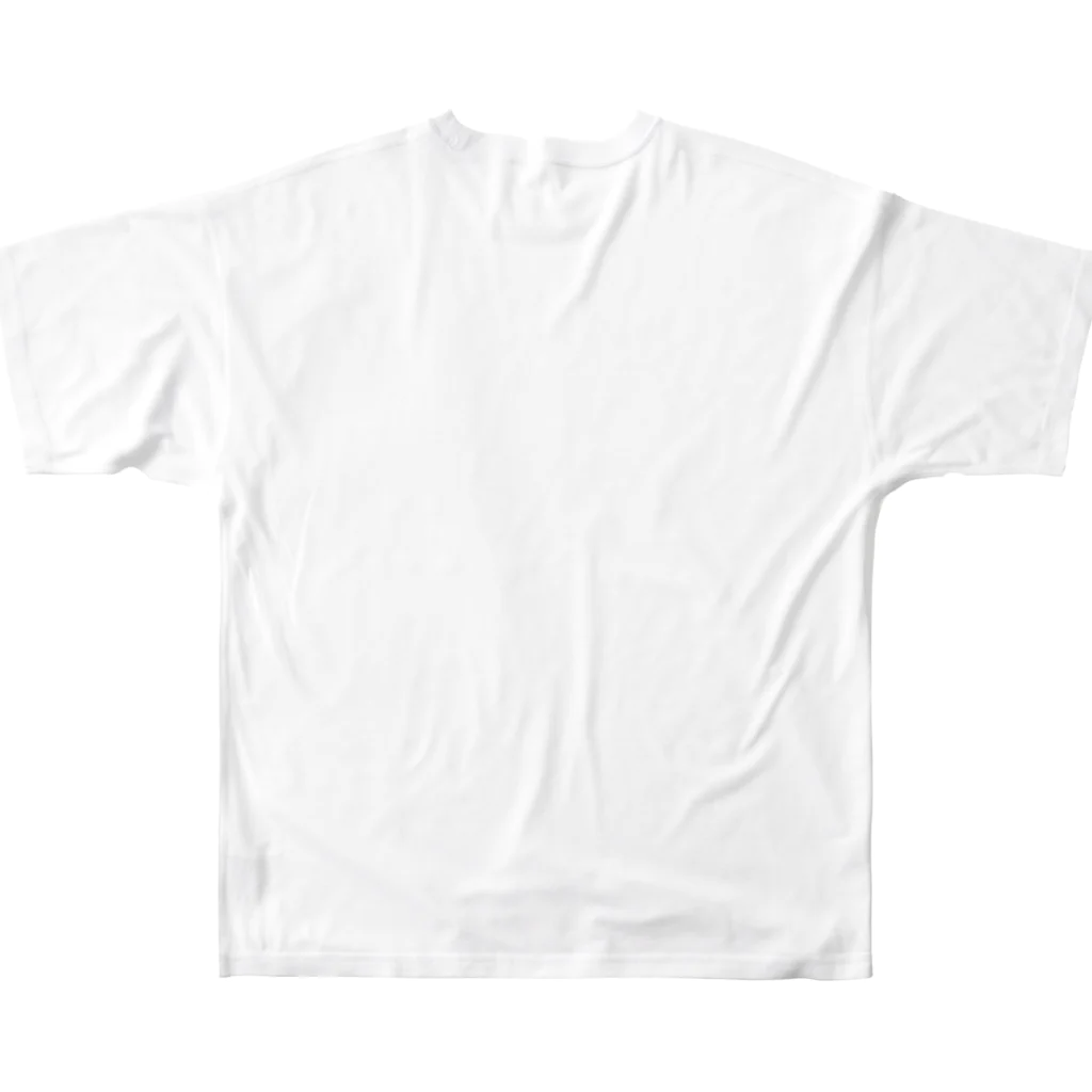 nya-mew（ニャーミュー）の猫舌カミングアウト_グレー All-Over Print T-Shirt :back