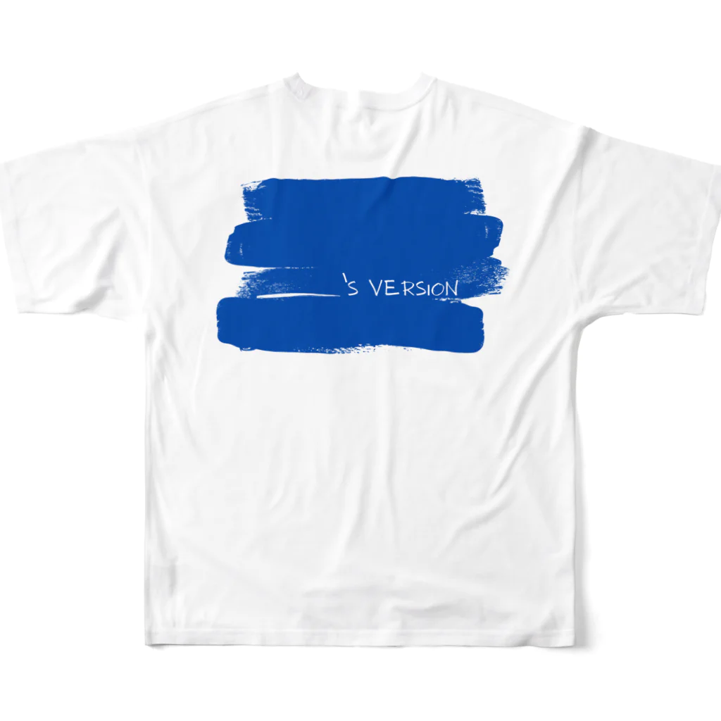 aoi.aoのMy Original Version - colored BLUE フルグラフィックTシャツの背面