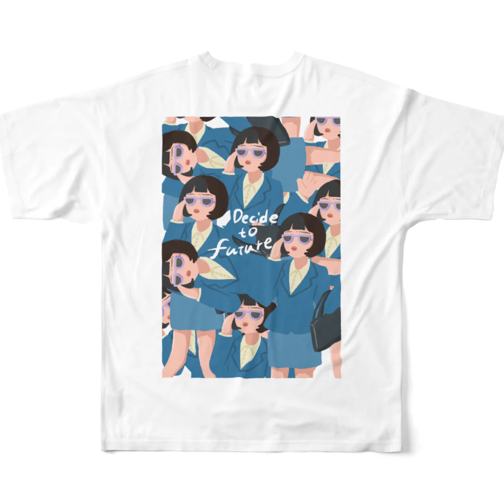 ゆうな/ yunionのクールガール All-Over Print T-Shirt :back