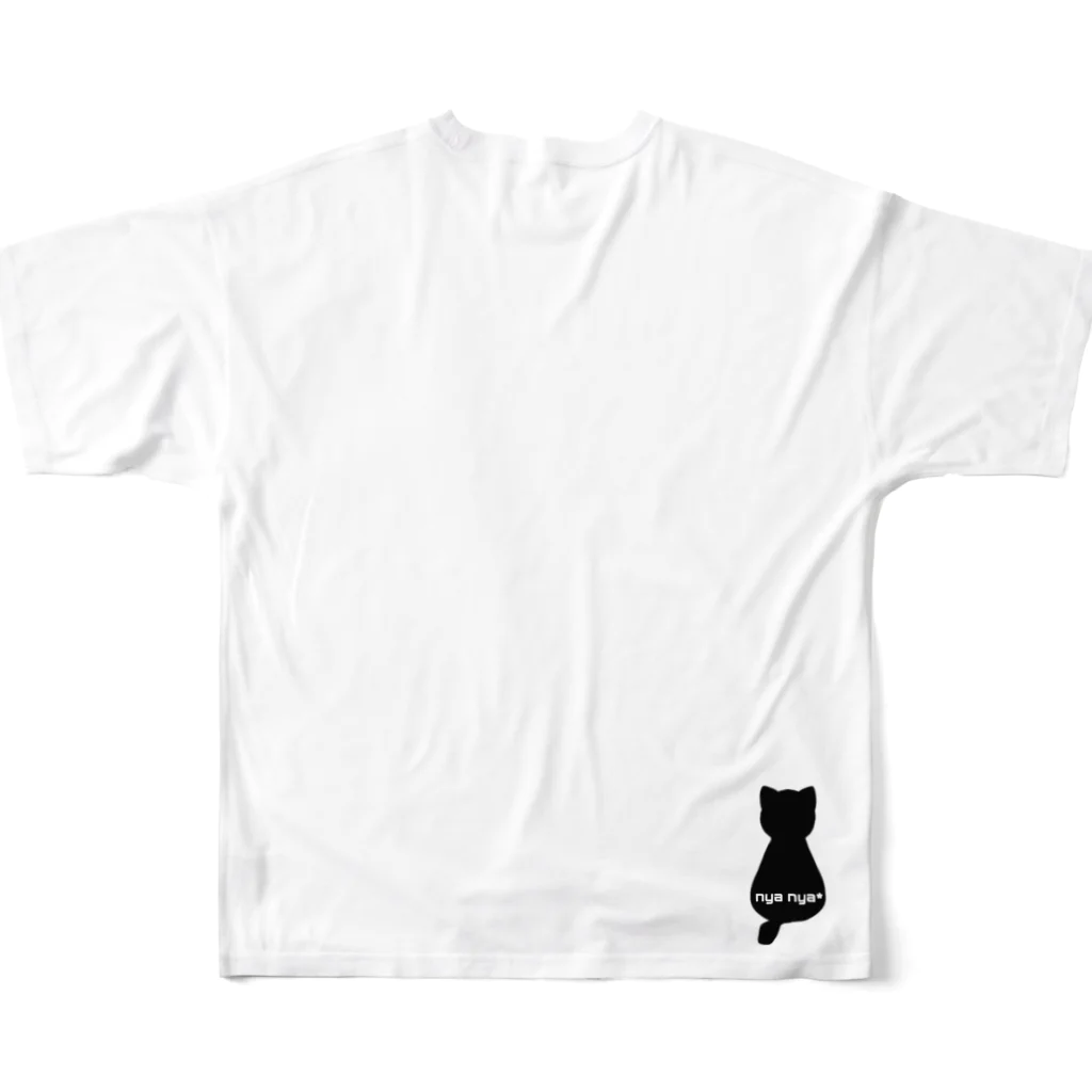 nya nya*のキジトラ　紙袋遊び All-Over Print T-Shirt :back