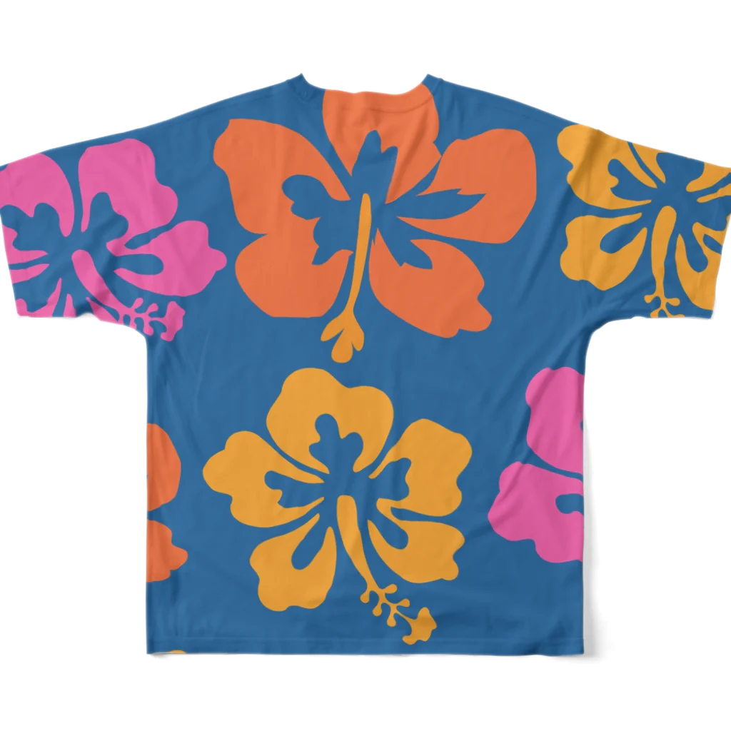 キュウちゃんのおみせやさんのhibiscus All-Over Print T-Shirt :back