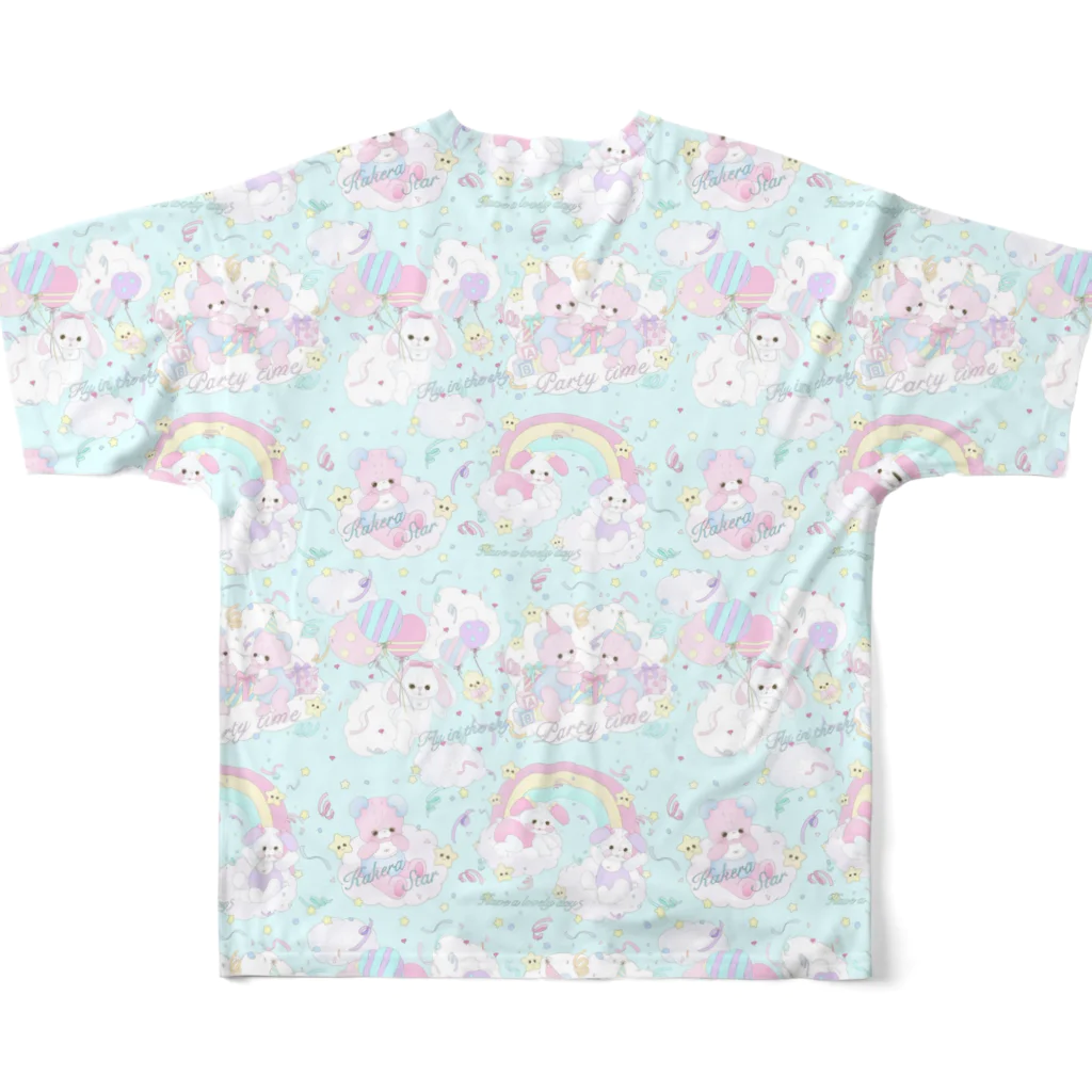 カケスタのばぶあちゃんとお友達 All-Over Print T-Shirt :back