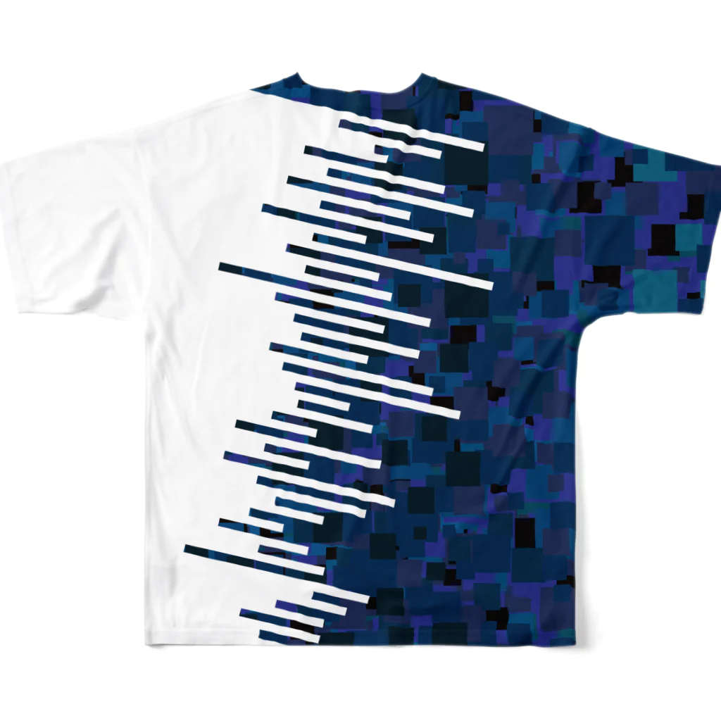 cuuyabowの横浜港　モザイク＆ホワイト All-Over Print T-Shirt :back