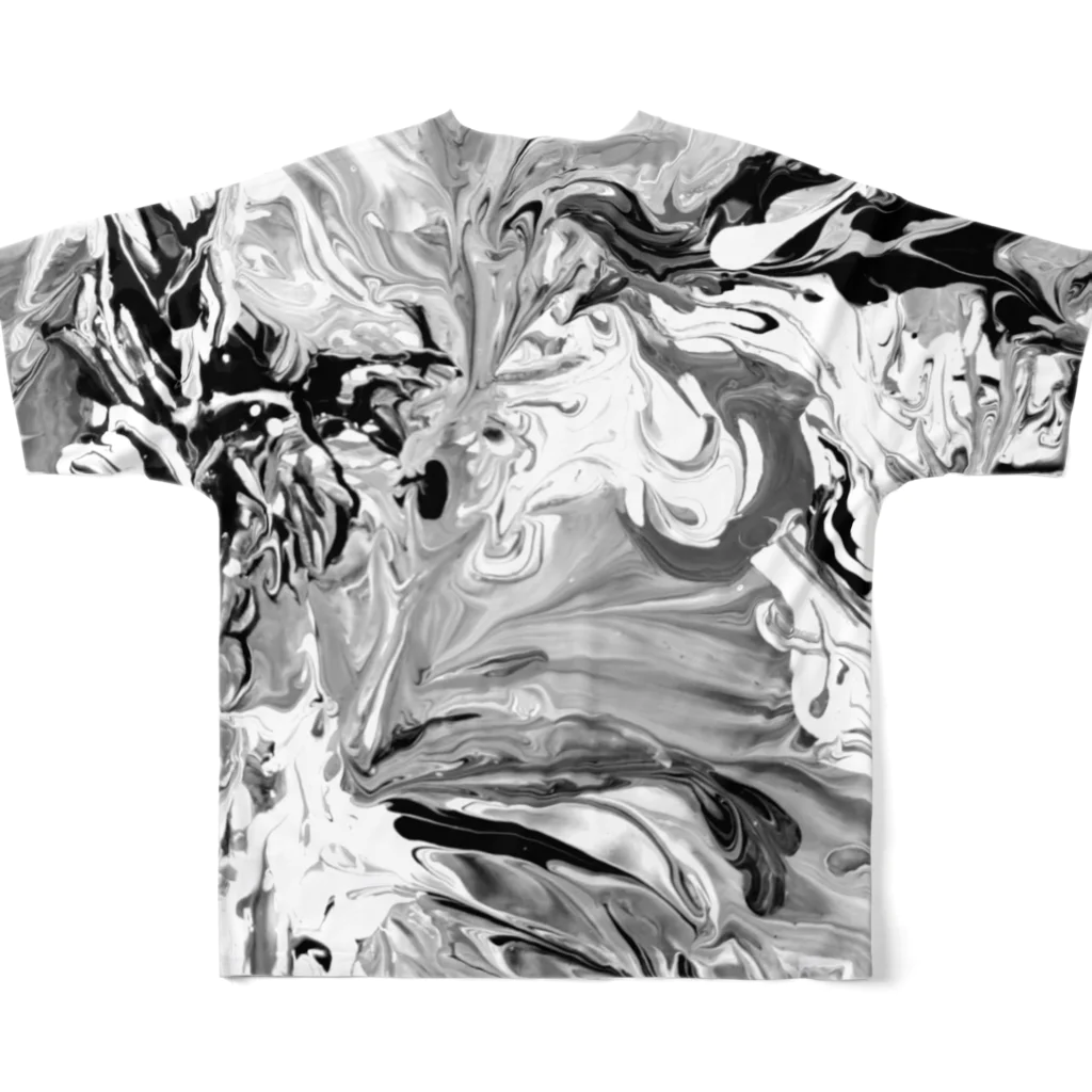 noricone shopのモノクロの情熱 All-Over Print T-Shirt :back