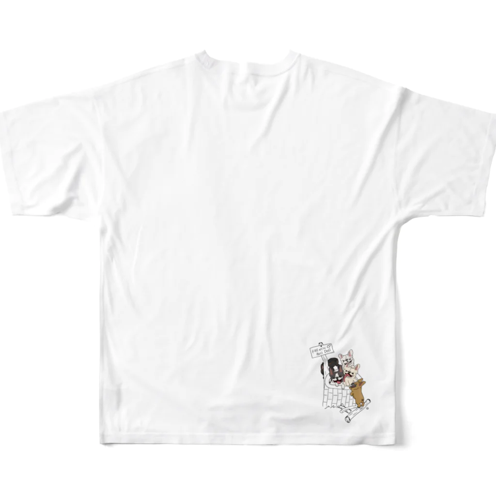 T.Borston69のFRENCHBULLDOG~simple~ フルグラフィックTシャツの背面