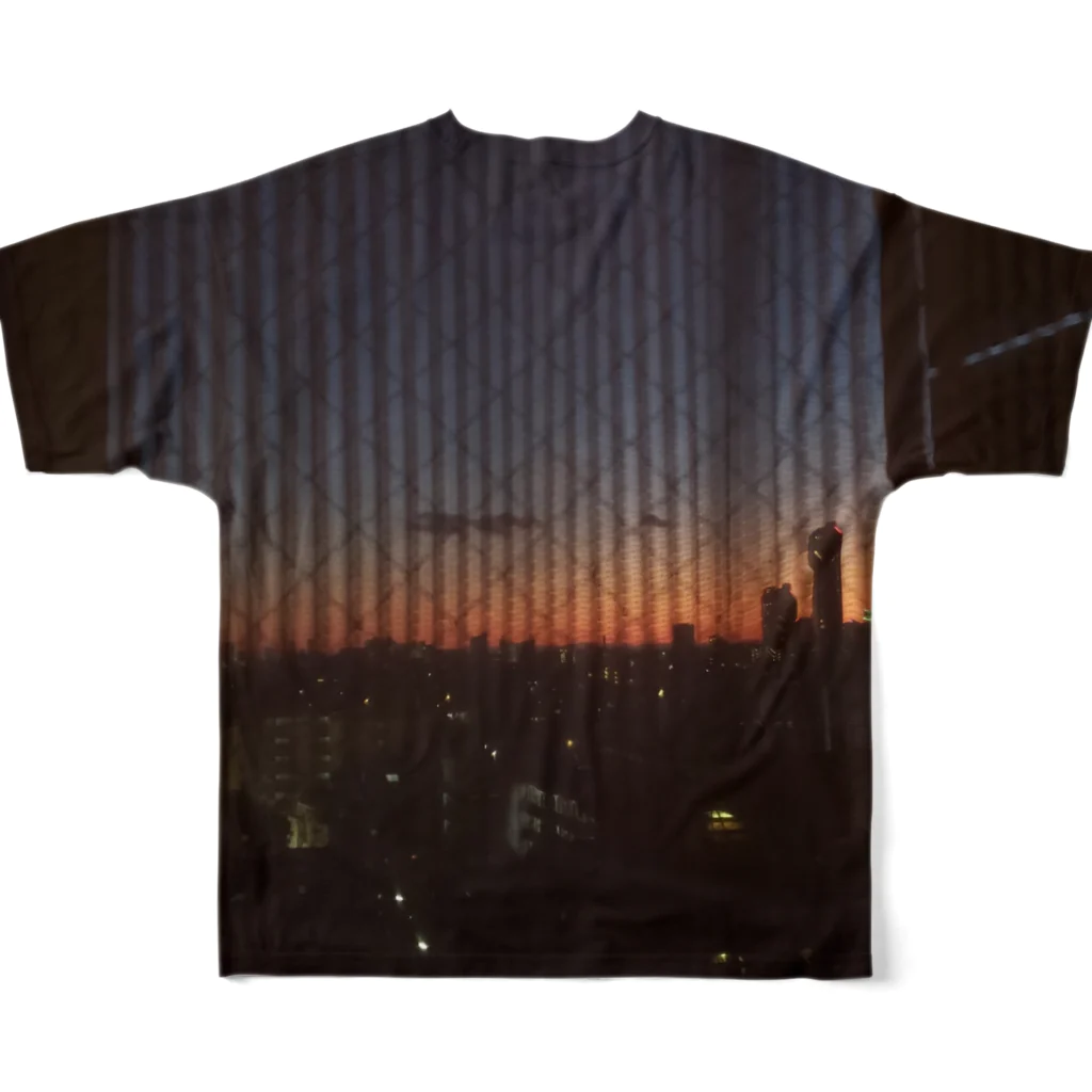 caの夕暮れ フルグラフィックTシャツの背面