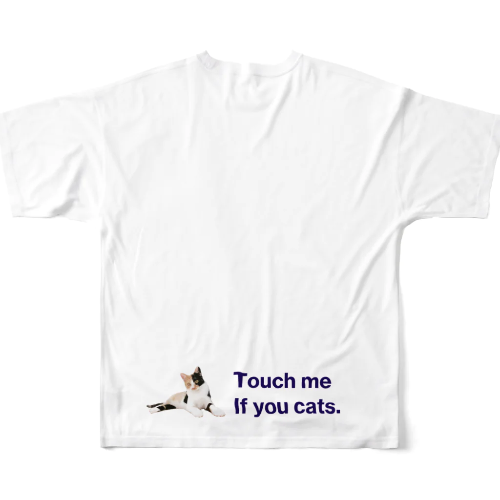 Japanese Catsの#04 Touch me If you cats. フルグラフィックTシャツの背面