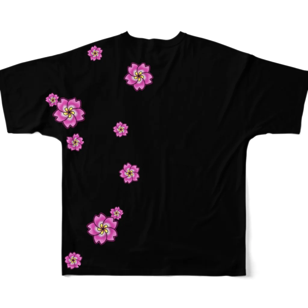 OzakiShopの能面×桜 All-Over Print T-Shirt :back