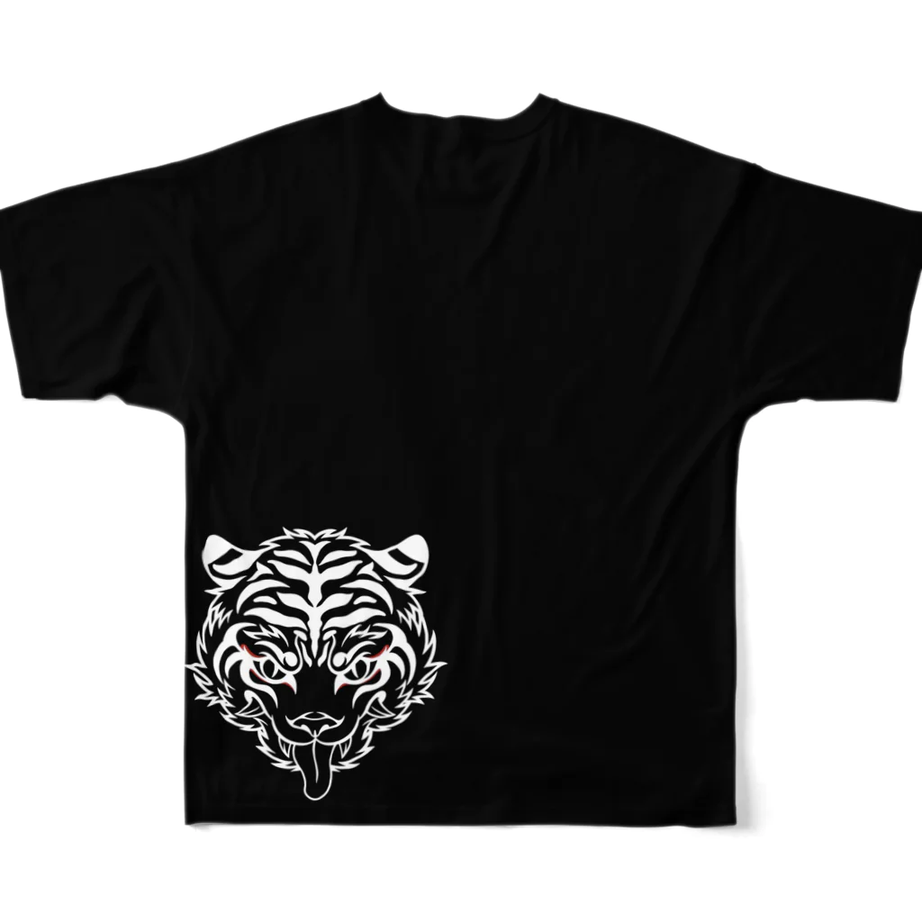 OzakiShopのシンプル　虎　黒ver. フルグラフィックTシャツの背面