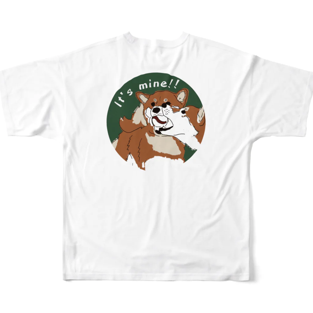 DOG FACEの柴犬【わんデザイン 7月】 フルグラフィックTシャツの背面