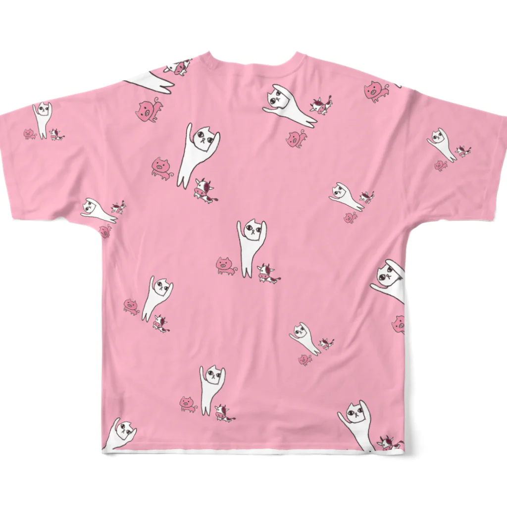 ウーのけんこう（ピンク） All-Over Print T-Shirt :back