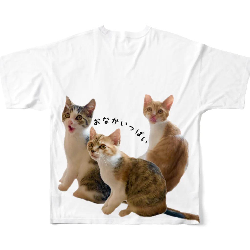 shisyu工房の子猫 おなかいっぱい フルグラフィックTシャツの背面