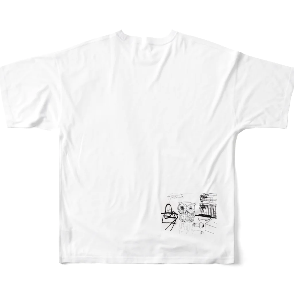 山本 晴奈のSHOPの日々のドローイング All-Over Print T-Shirt :back