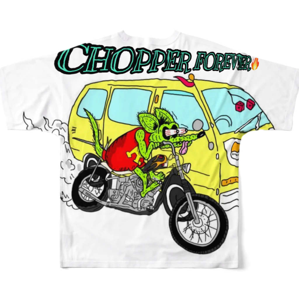 chopperrrのRAD CHOPPER All-Over Print T-Shirt :back