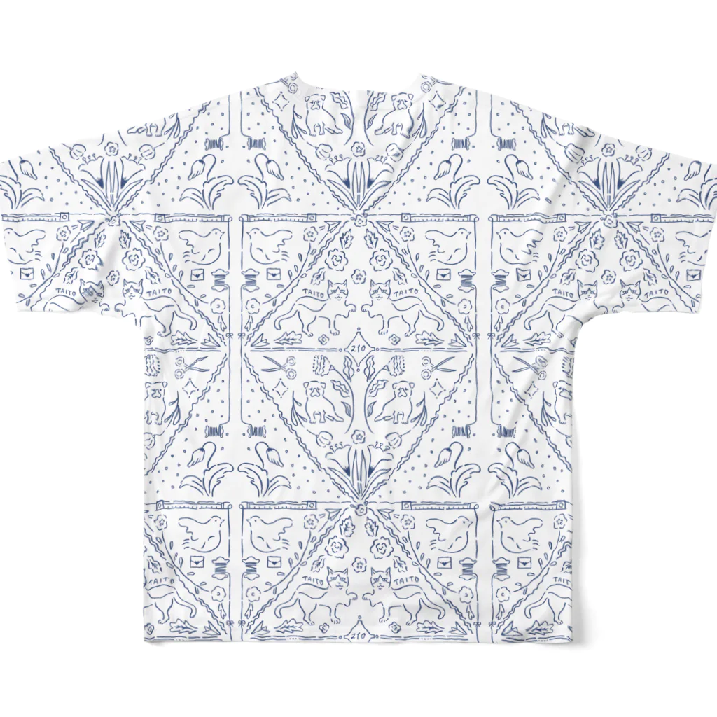 yukino apparel shopの『私のアトリエ』柄Tシャツ All-Over Print T-Shirt :back