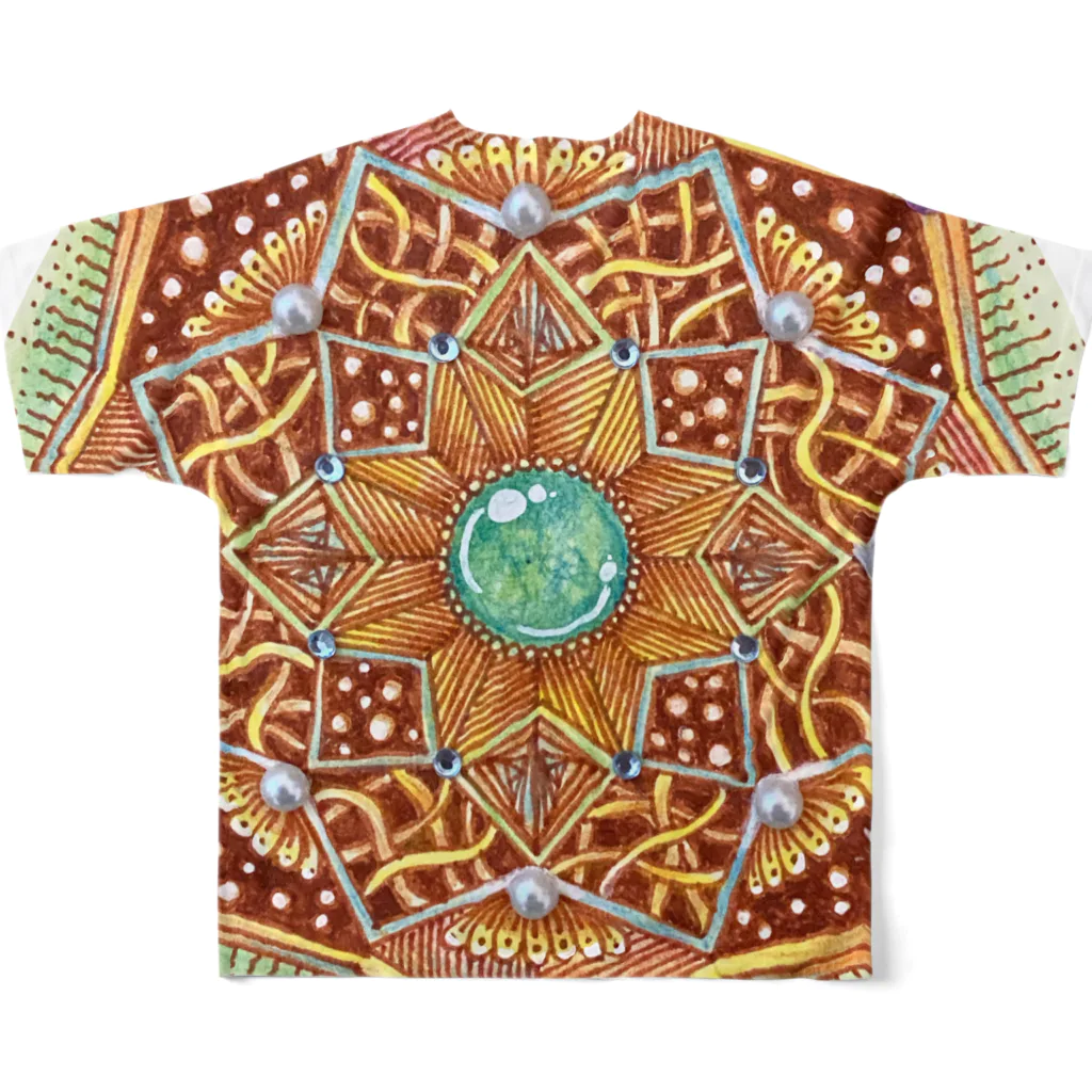 じぱんぐる-zipangle-のmandala-ゆめ All-Over Print T-Shirt :back