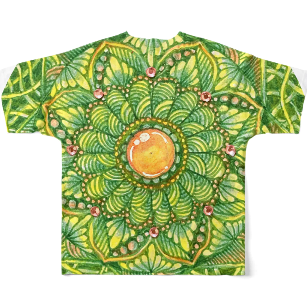 じぱんぐる-zipangle-のmandala-もりのなか フルグラフィックTシャツの背面