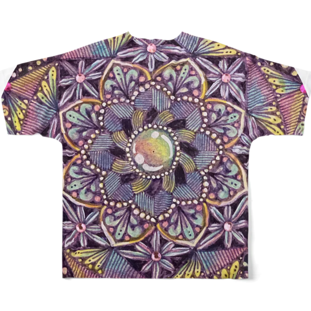 じぱんぐる-zipangle-のmandala-まほう All-Over Print T-Shirt :back