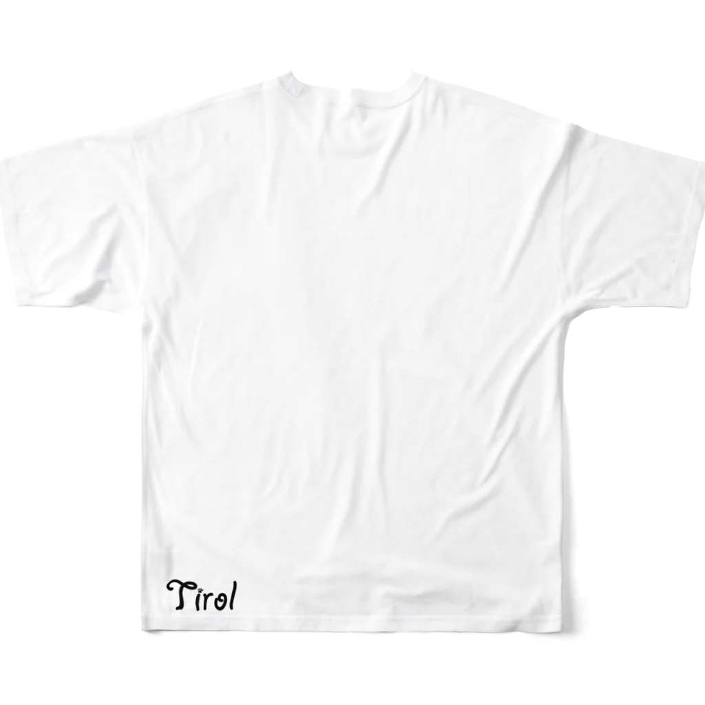 ピノとチロルのグッズ屋さんのTirolブランドロゴ All-Over Print T-Shirt :back