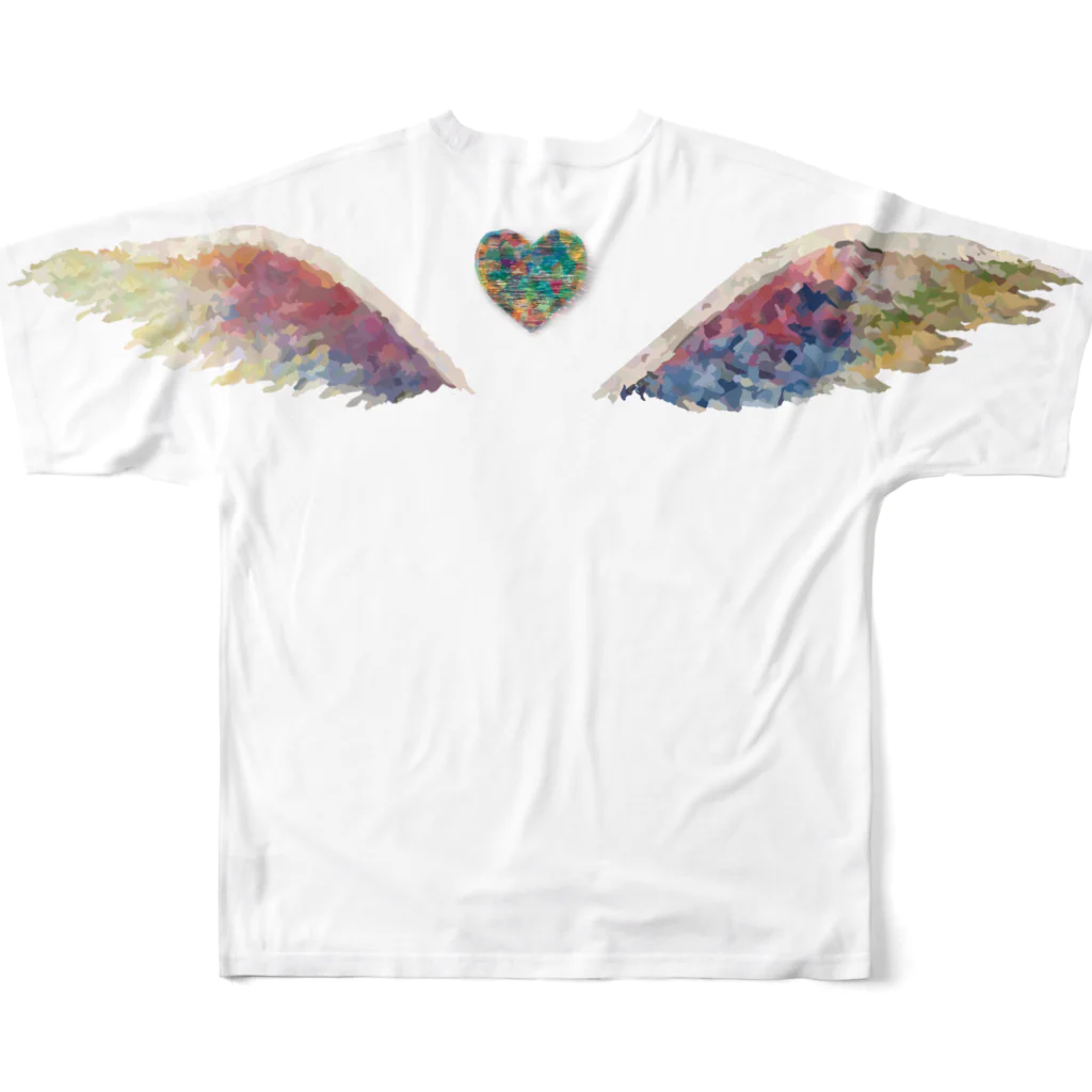 honey-designの天使の羽 フルグラフィックTシャツの背面