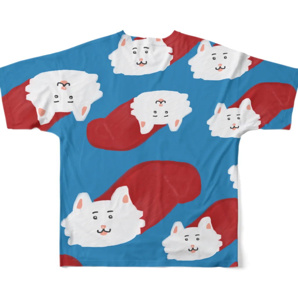 けちゃっぷごはんのお店のくつ下ねこちゃん All-Over Print T-Shirt :back