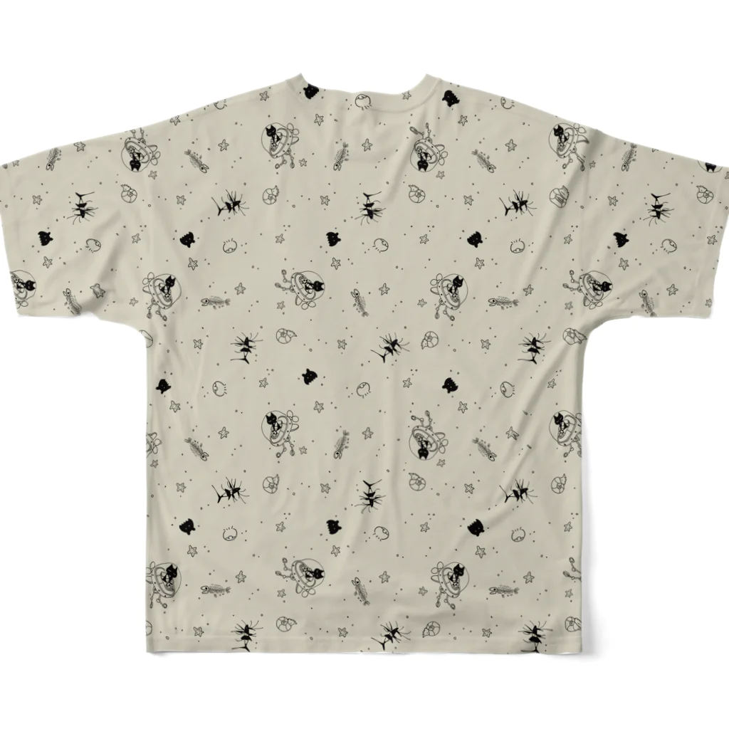 白屋のKuro&Charlie All-Over Print T-Shirt :back