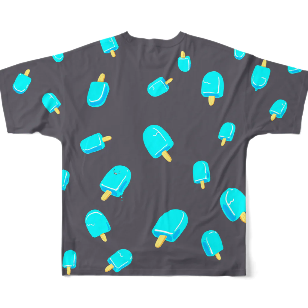 strange popsicles🍧🍨🍦すとぽぷのぽぷしくるTシャツ フルグラフィックTシャツの背面