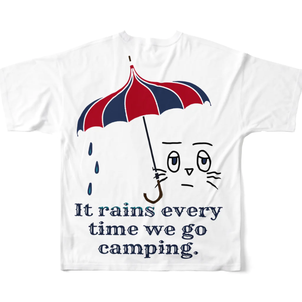 山口屋ニューヨークの雨女雨男 フルグラフィックTシャツの背面