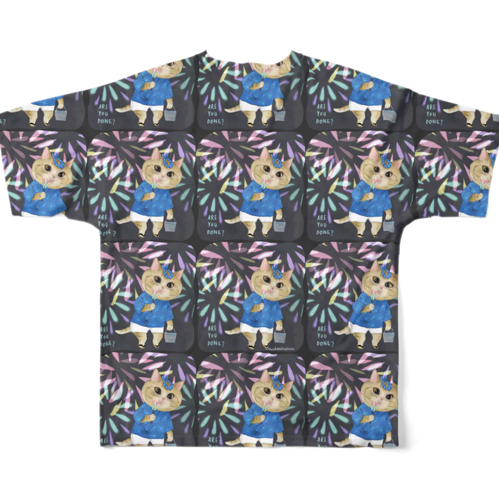 wokasinaiwoの夏猫10ズ花火 All-Over Print T-Shirt :back