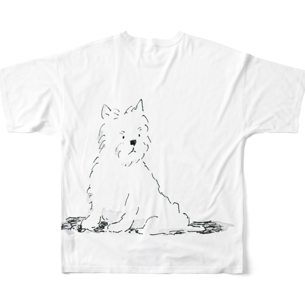 いわまともこのホワイトテリア All-Over Print T-Shirt :back