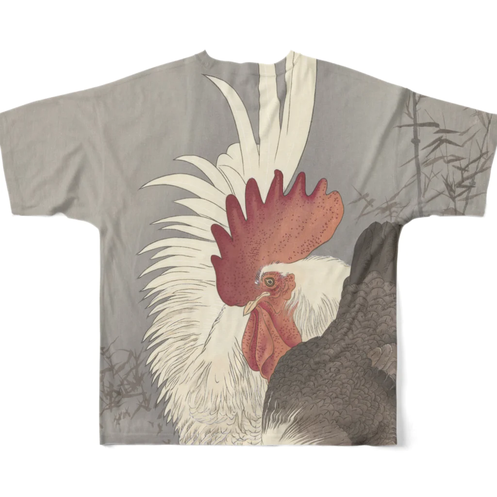 PALA's SHOP　cool、シュール、古風、和風、の日本画　鶏　 フルグラフィックTシャツの背面