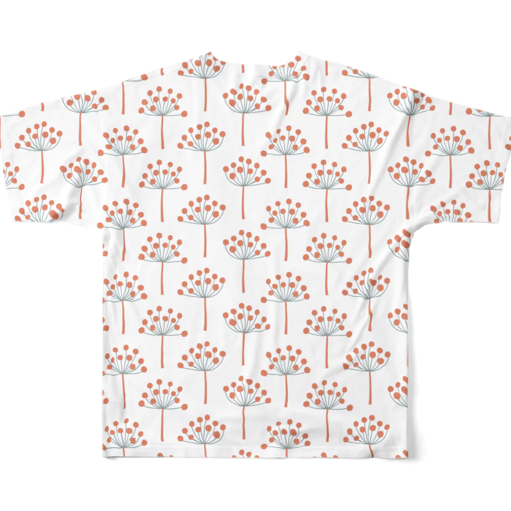 Bacoの和調細かいお花 All-Over Print T-Shirt :back