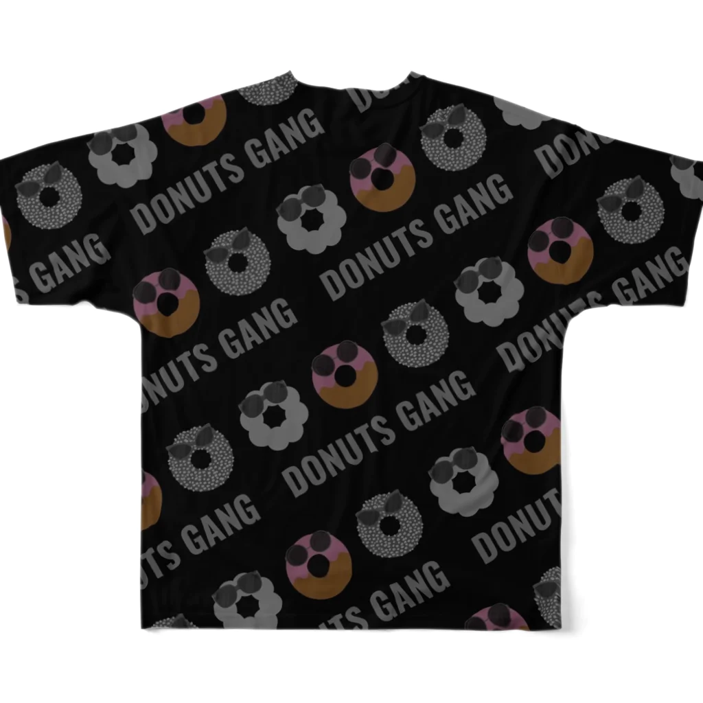 テモアシドーナツ（ドーナツギャング）のドーナツギャング（ポロロだけカラー） フルグラフィックTシャツの背面