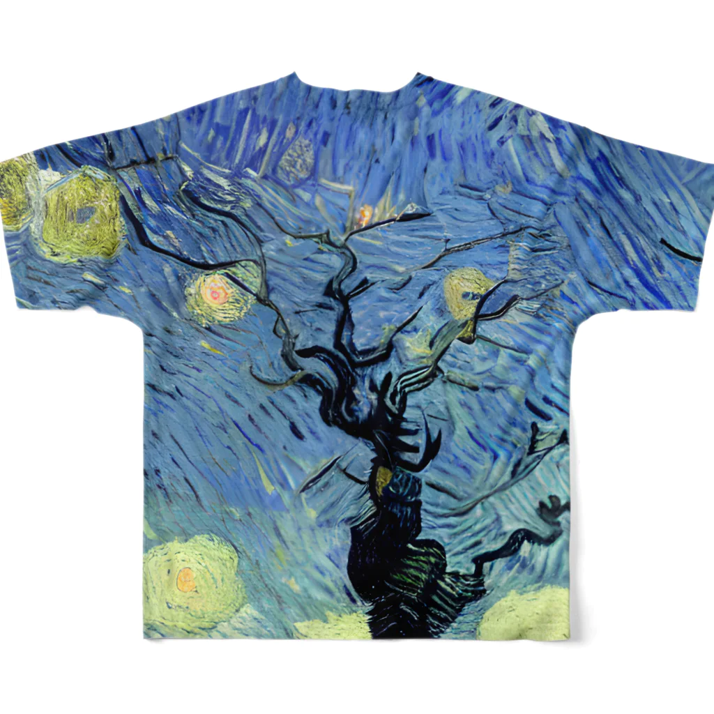 ゴッホの木のゴッホの木#9 フルグラフィックTシャツの背面