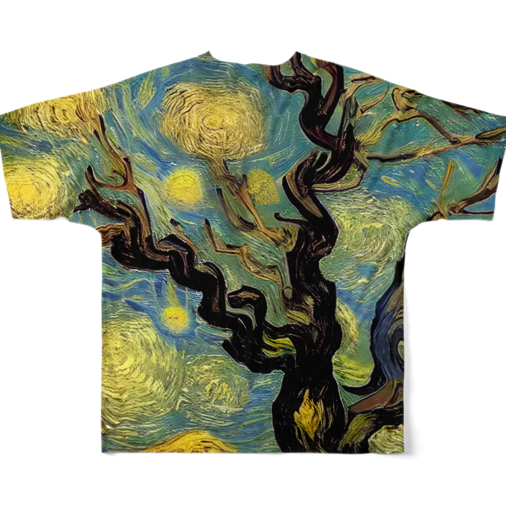 ゴッホの木のゴッホの木#122 フルグラフィックTシャツの背面