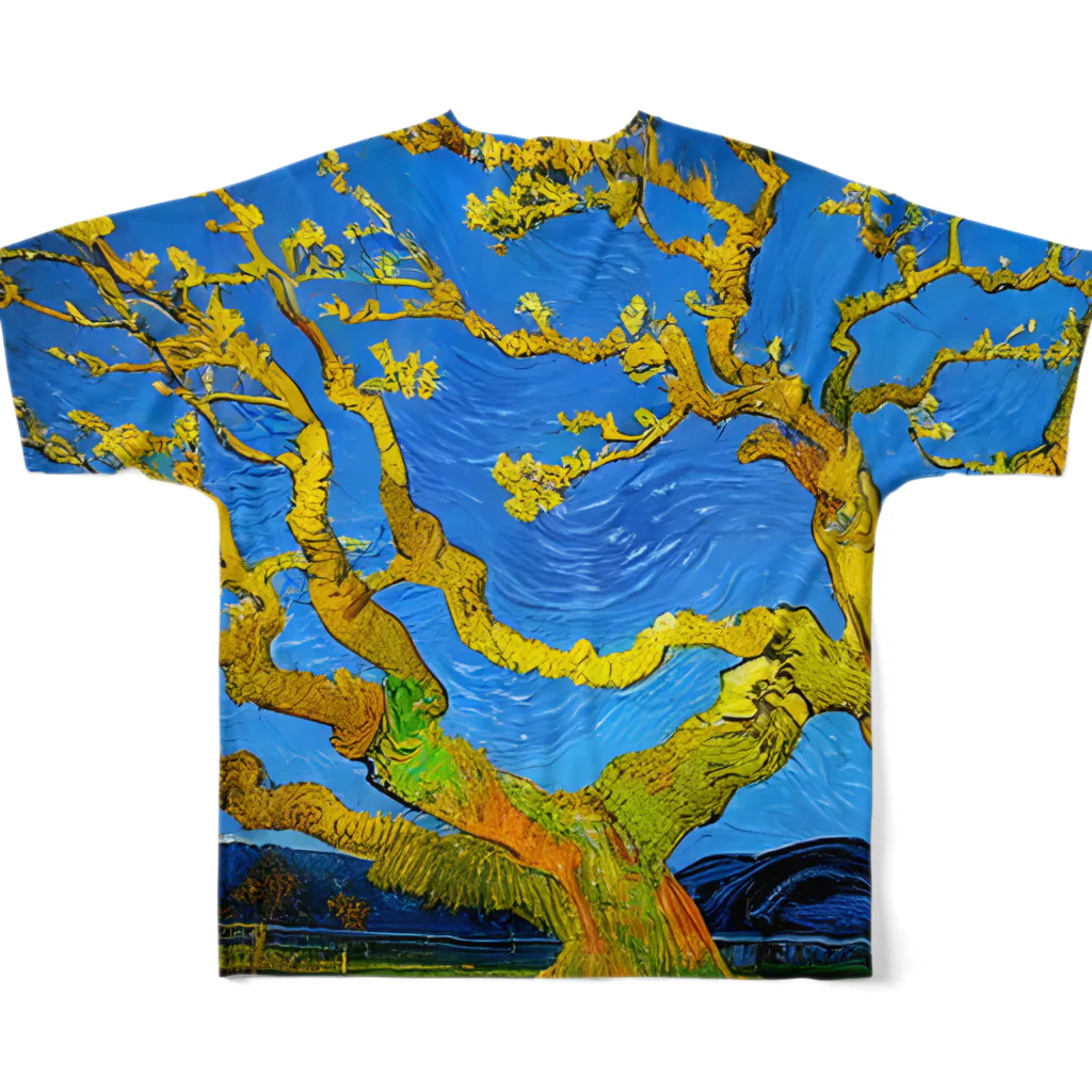 ゴッホの木のゴッホの木#135 フルグラフィックTシャツの背面