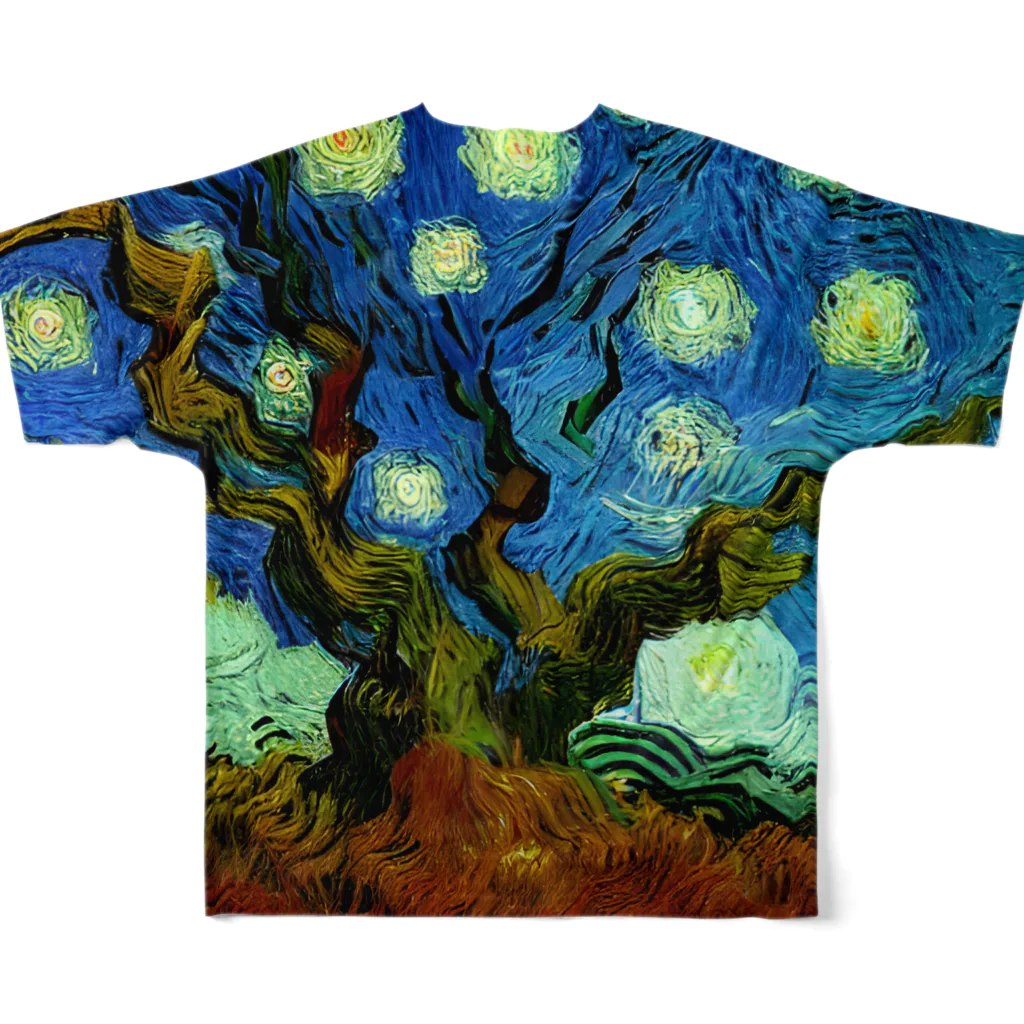 ゴッホの木のゴッホの木#140 フルグラフィックTシャツの背面