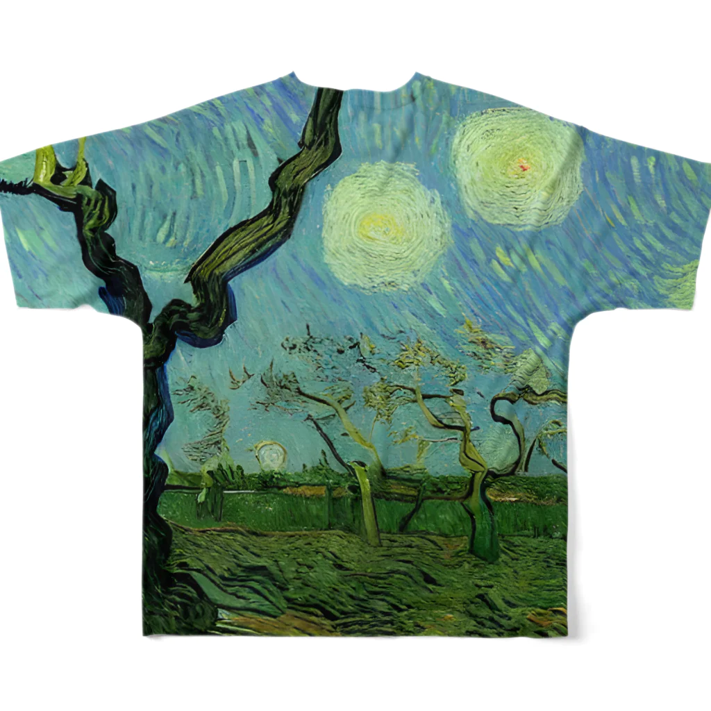 ゴッホの木のゴッホの木#296 フルグラフィックTシャツの背面